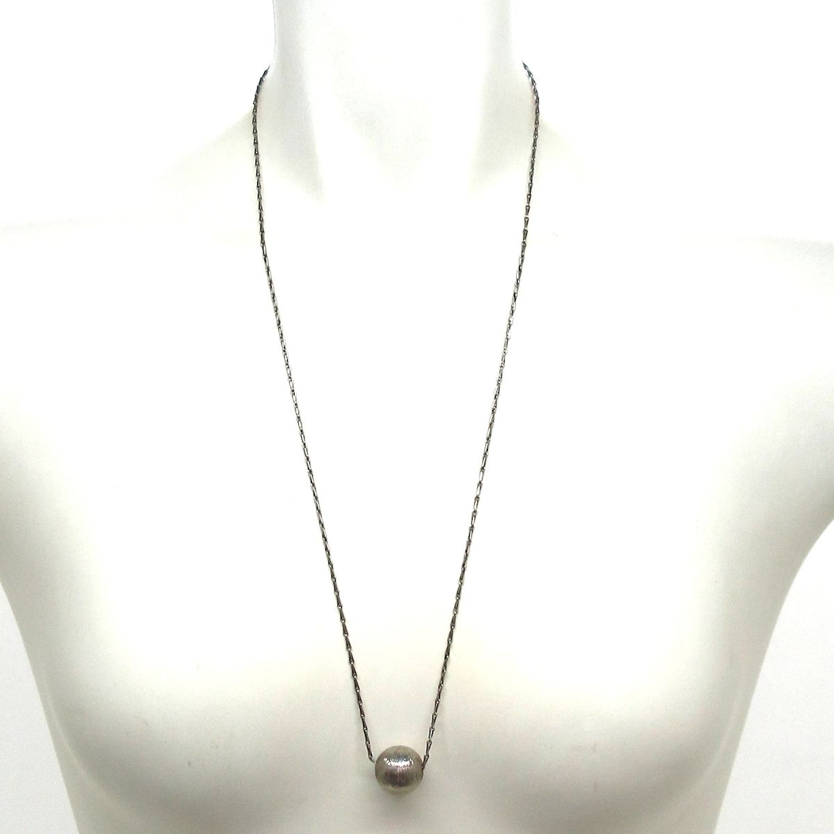 Saint Laurent Paris Necklace Ball Pendant Silver — view 2