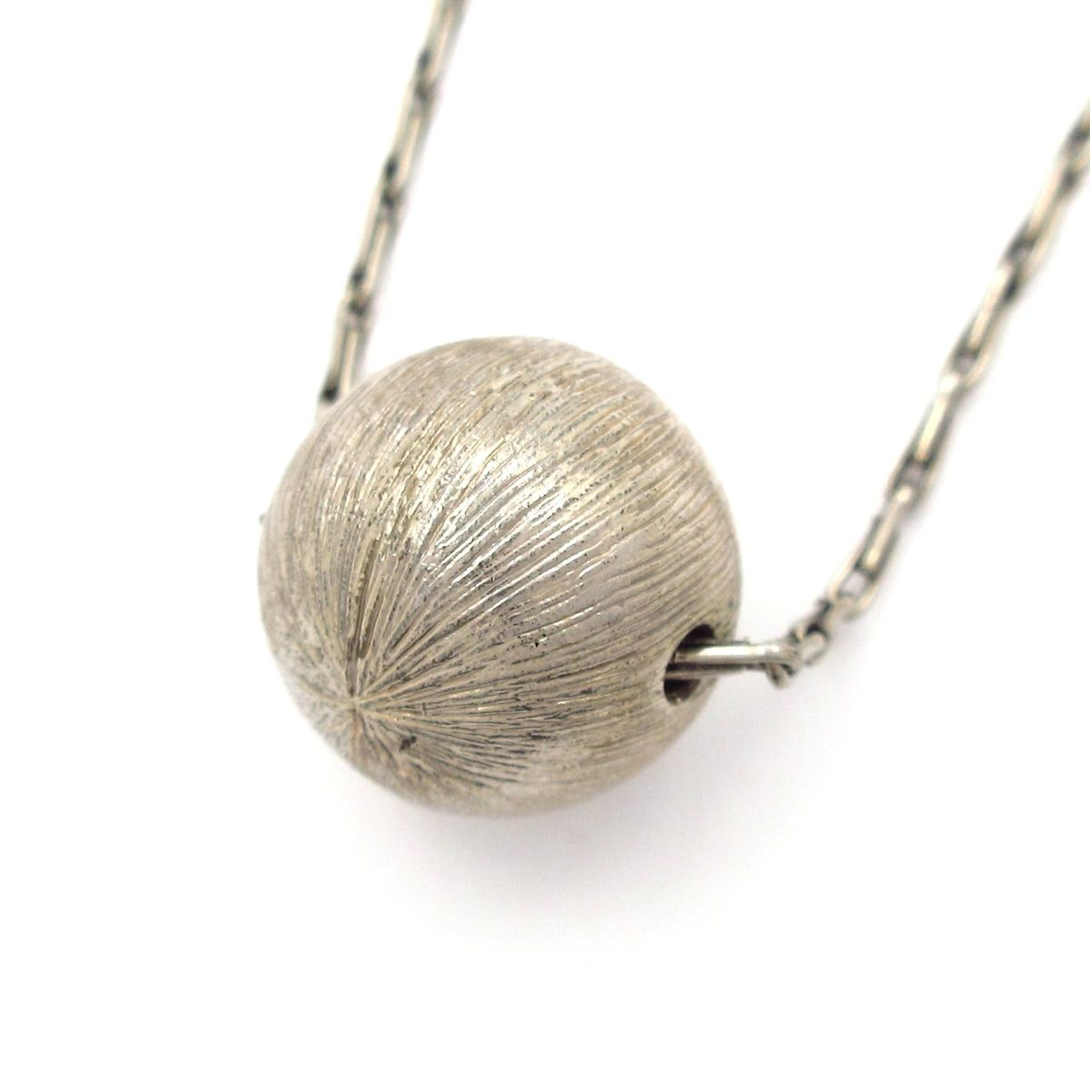 Saint Laurent Paris Necklace Ball Pendant Silver