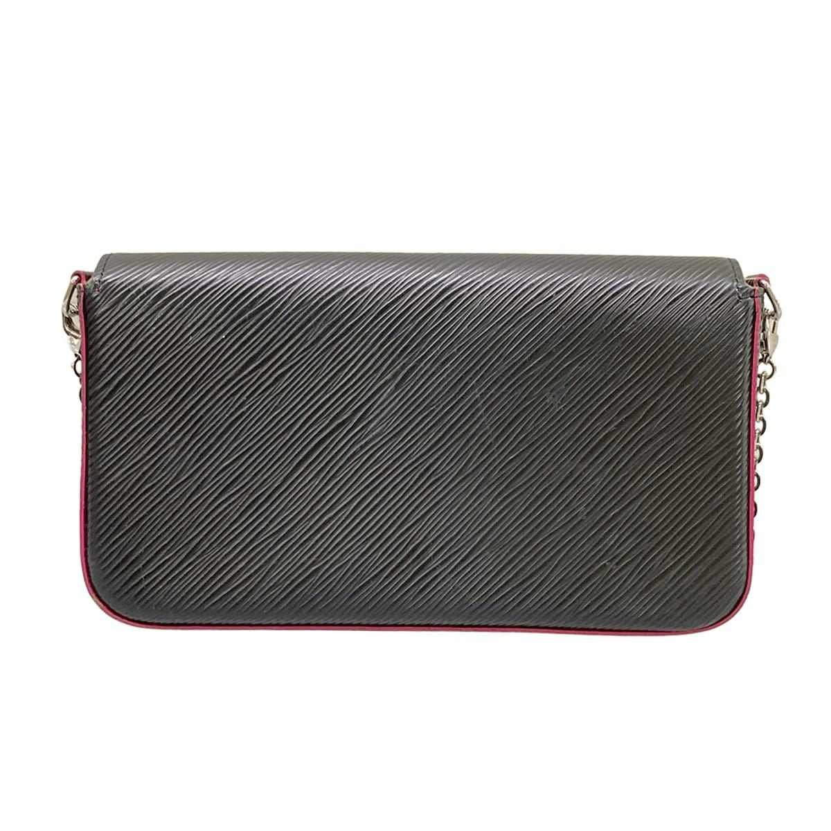 Louis Vuitton Wallet Epi Pochette Felice Noir Hot Pink Leather — view 2