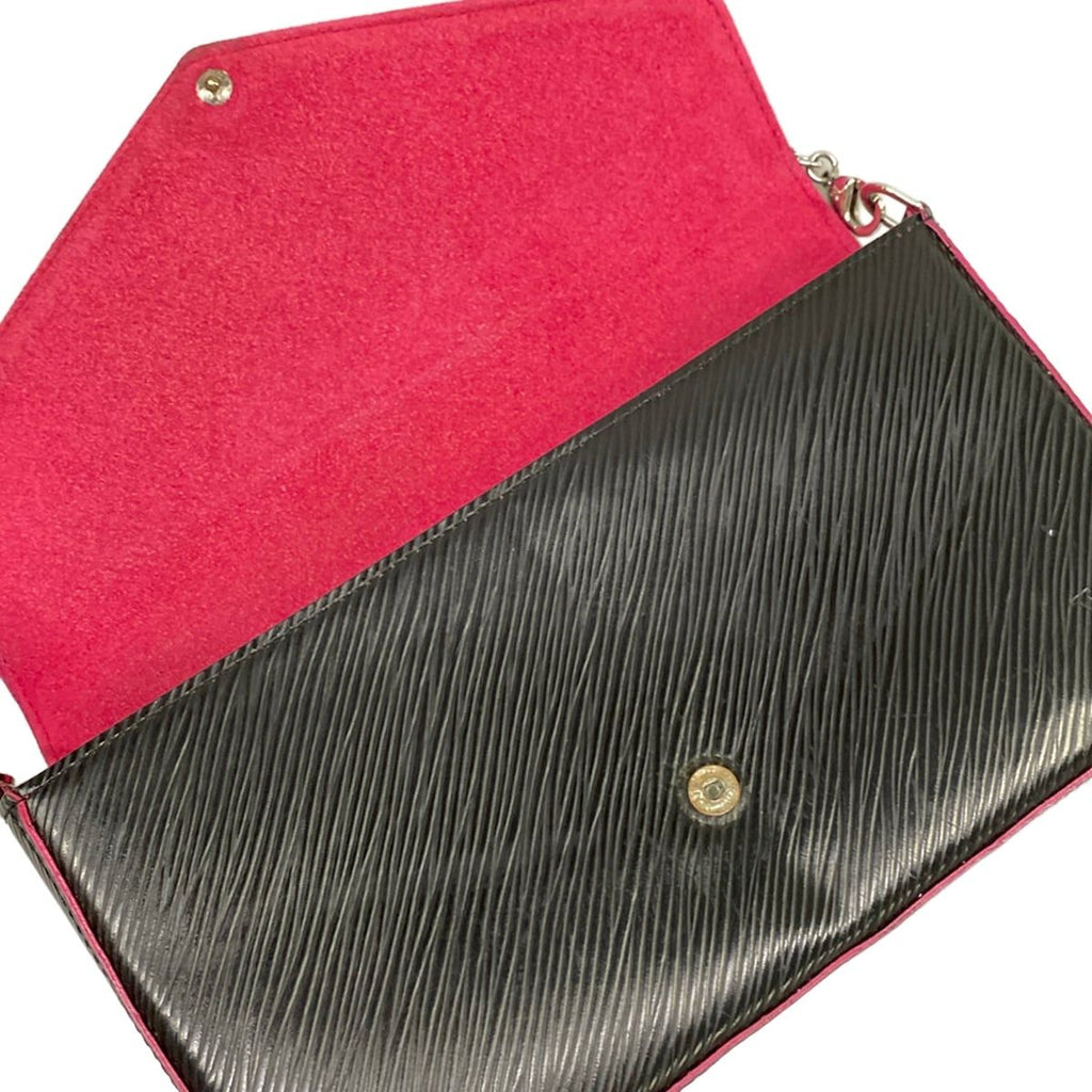 Louis Vuitton Wallet Epi Pochette Felice Noir Hot Pink Leather — view 3
