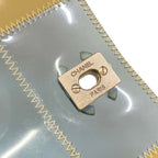 Chanel Shoulder Bag Choedge Coat Clear Beige Light Blue Chain Silver — view 8