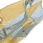 Chanel Shoulder Bag Choedge Coat Clear Beige Light Blue Chain Silver — view 7