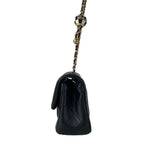 Chanel Shoulder Bag Mini Quilted Black Ball Chain Gold Metal Lambskin — view 4