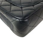 Chanel Shoulder Bag Mini Quilted Black Ball Chain Gold Metal Lambskin — view 8