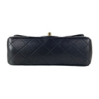Chanel Shoulder Bag Mini Quilted Black Ball Chain Gold Metal Lambskin — view 5