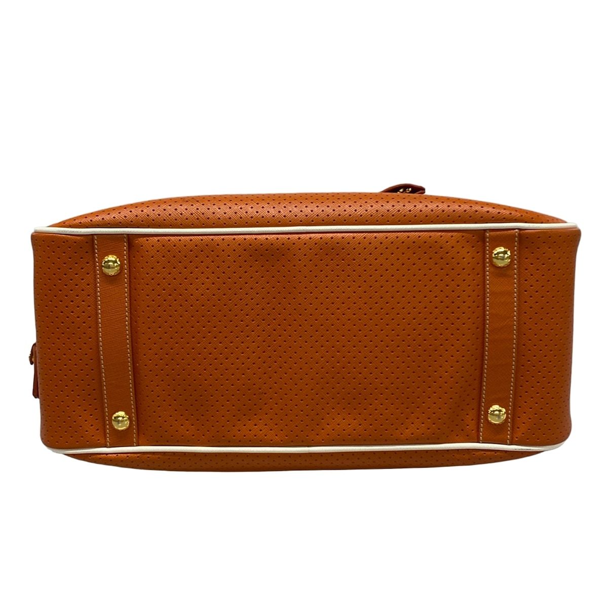 Prada Handbag Orange Perforated Leather — view 5