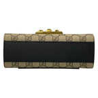 Gucci Shoulder Bag Padlock Small Tian Black Dark Brown Multi Chain Leather — view 5