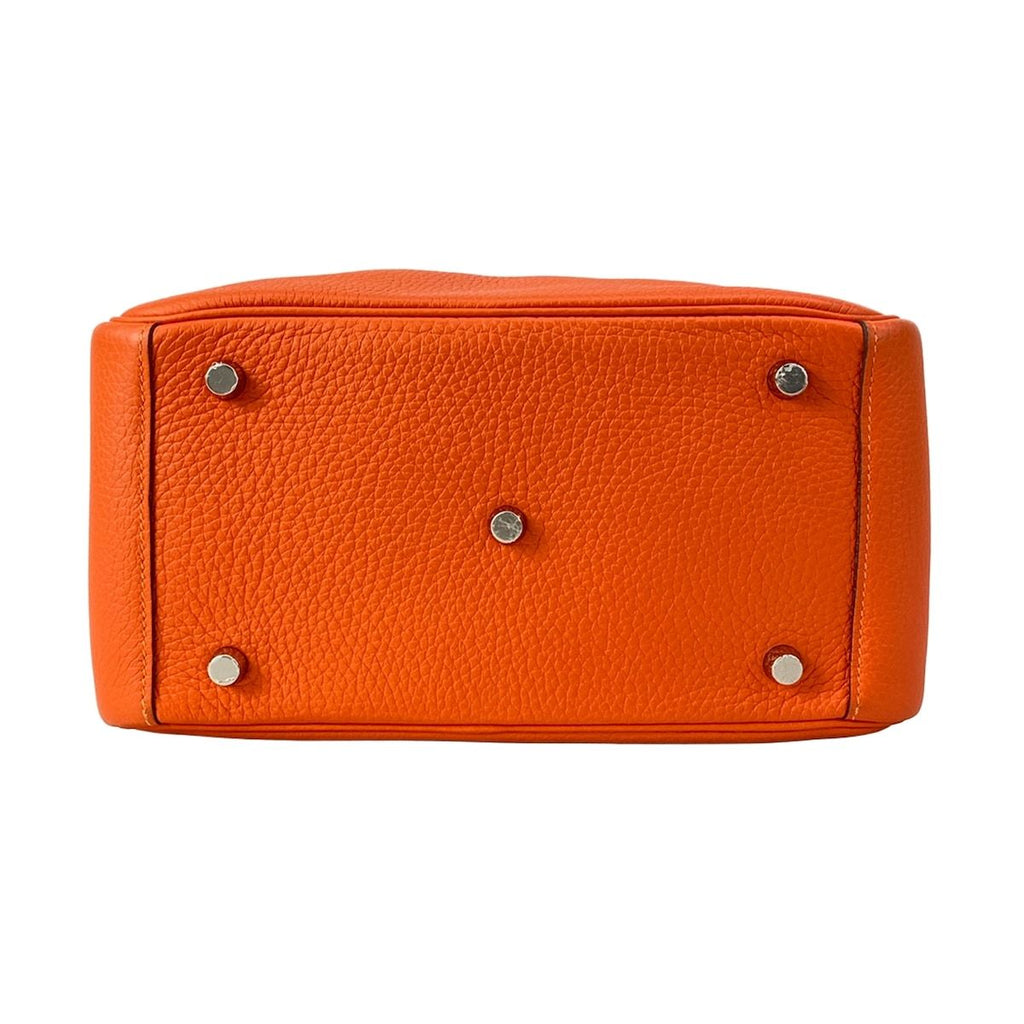 Hermes Handbag Lindy 26 Orange Silver — view 5