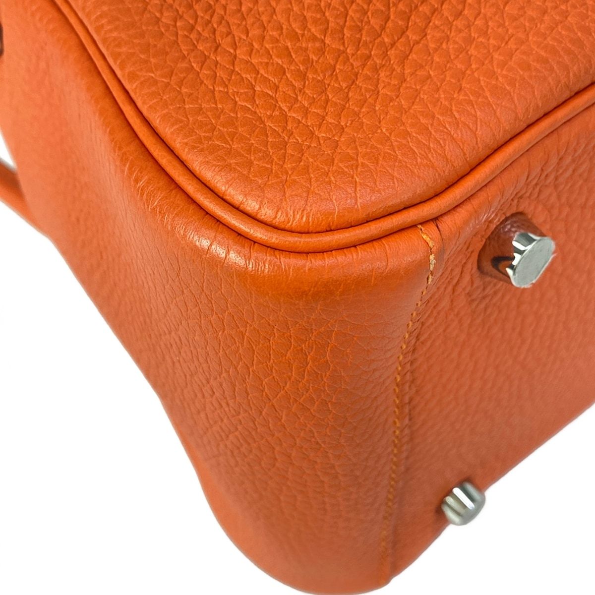 Hermes Handbag Lindy 26 Orange Silver — view 8