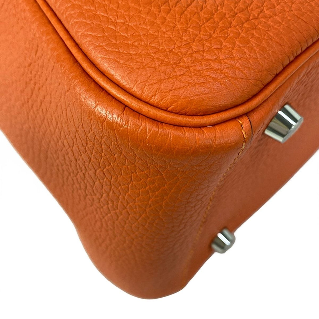 Hermes Handbag Lindy 26 Orange Silver — view 6
