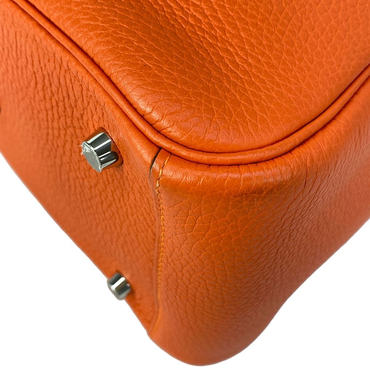 Hermes Handbag Lindy 26 Orange Silver — view 7