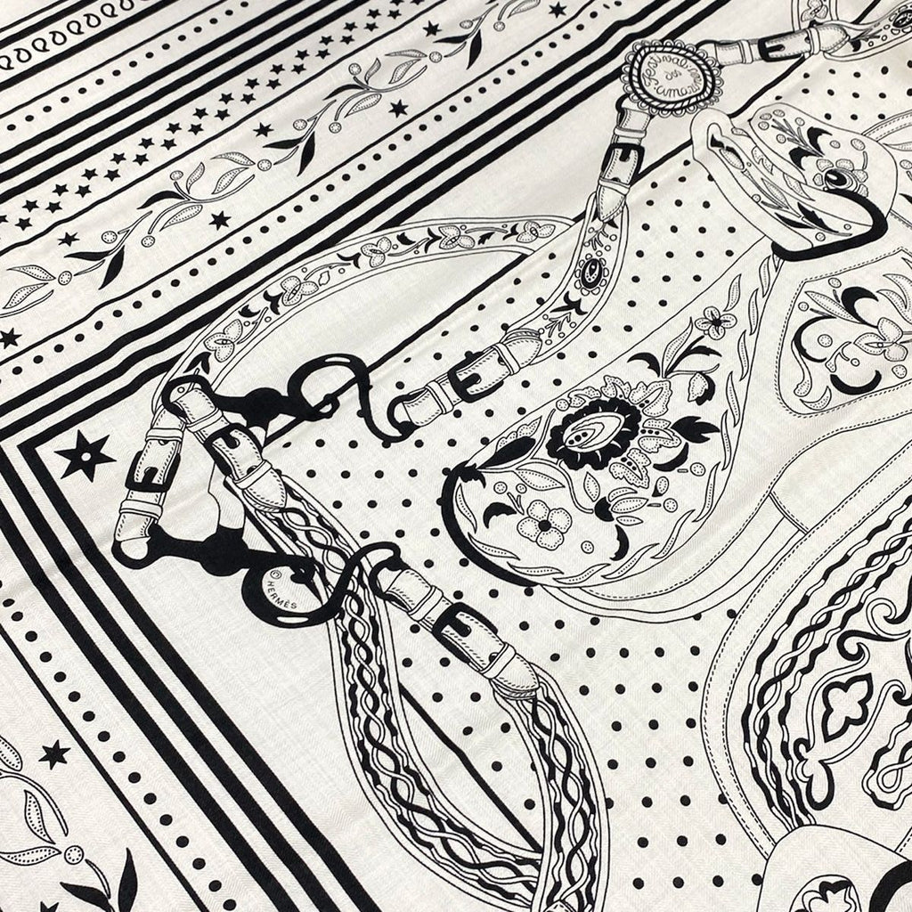 Hermes Shawl Carre Geant 140 White Festival Des Amazones Amazon Cashmere Silk — view 5