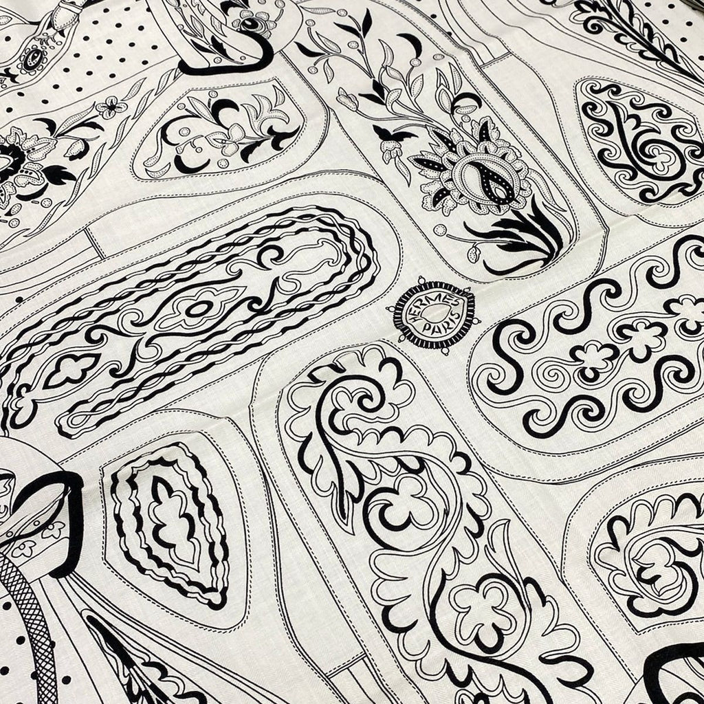 Hermes Shawl Carre Geant 140 White Festival Des Amazones Amazon Cashmere Silk — view 4