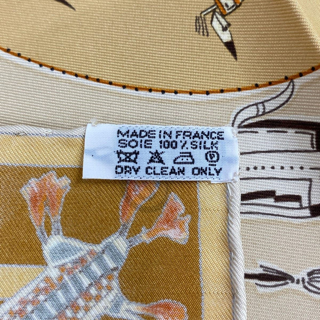 Hermes Scarf Carre 90 Yellow Mythologies Des Hommes — view 3