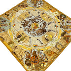 Hermes Scarf Carre 90 Yellow Mythologies Des Hommes