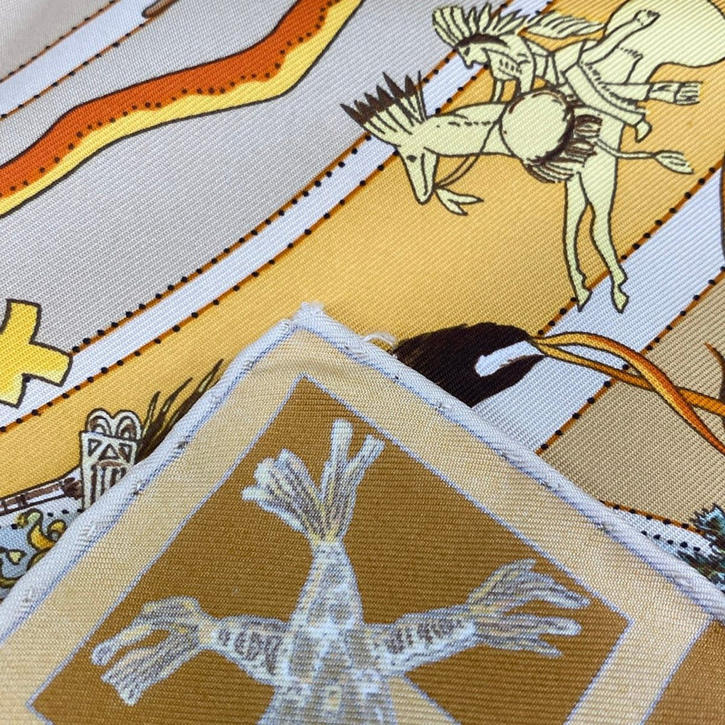 Hermes Scarf Carre 90 Yellow Mythologies Des Hommes — view 4