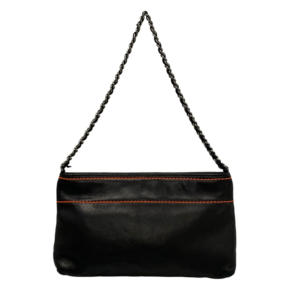 Chanel Handbag Black Silver Chain Handle Lambskin — view 3