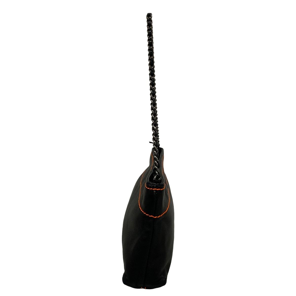 Chanel Handbag Black Silver Chain Handle Lambskin — view 2