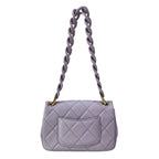 Chanel Shoulder Bag Mini Quilted Purple Metal Big Chain — view 3
