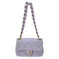 Chanel Shoulder Bag Mini Quilted Purple Metal Big Chain