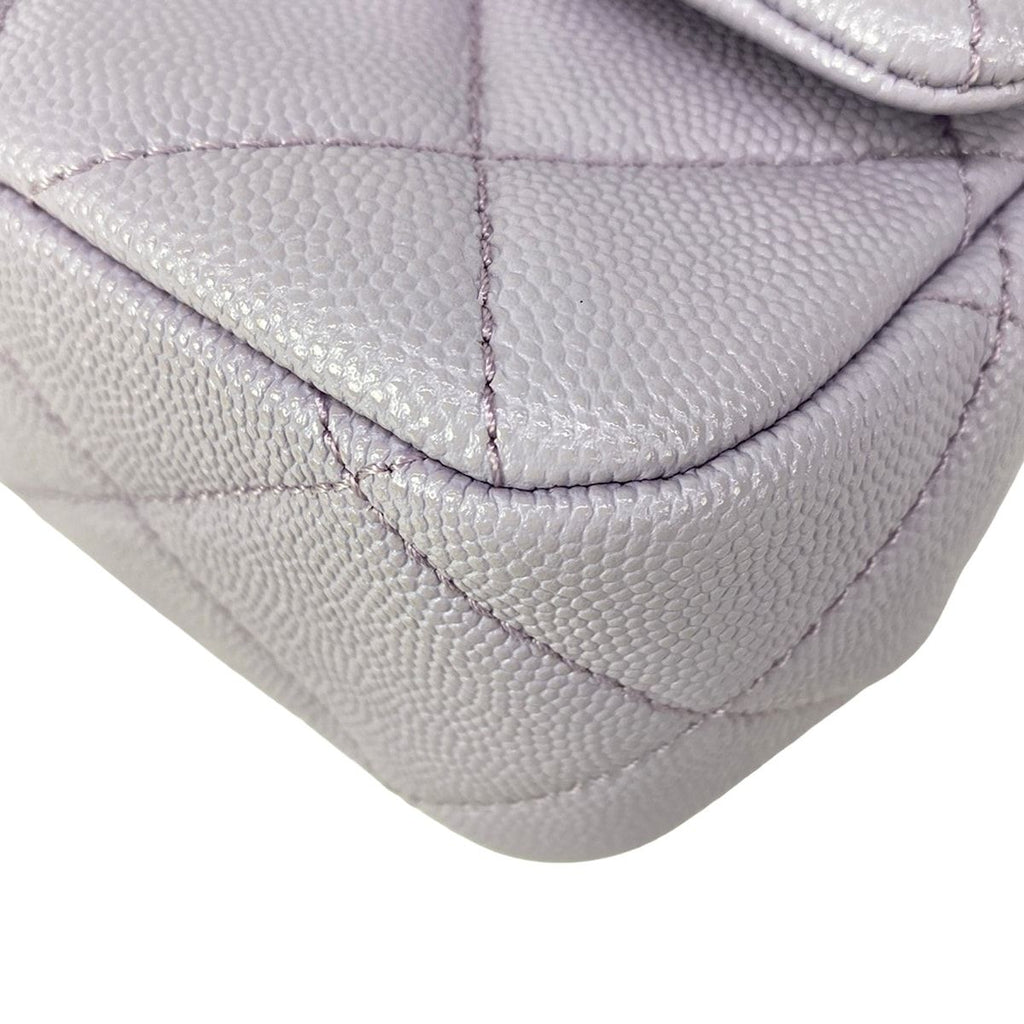 Chanel Shoulder Bag Mini Quilted Purple Metal Big Chain — view 7