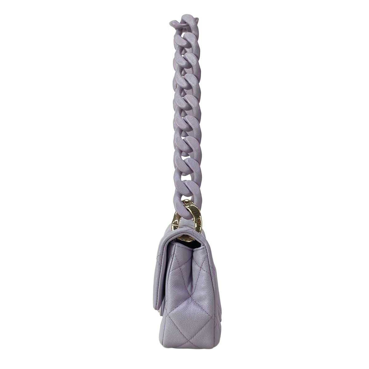 Chanel Shoulder Bag Mini Quilted Purple Metal Big Chain — view 4