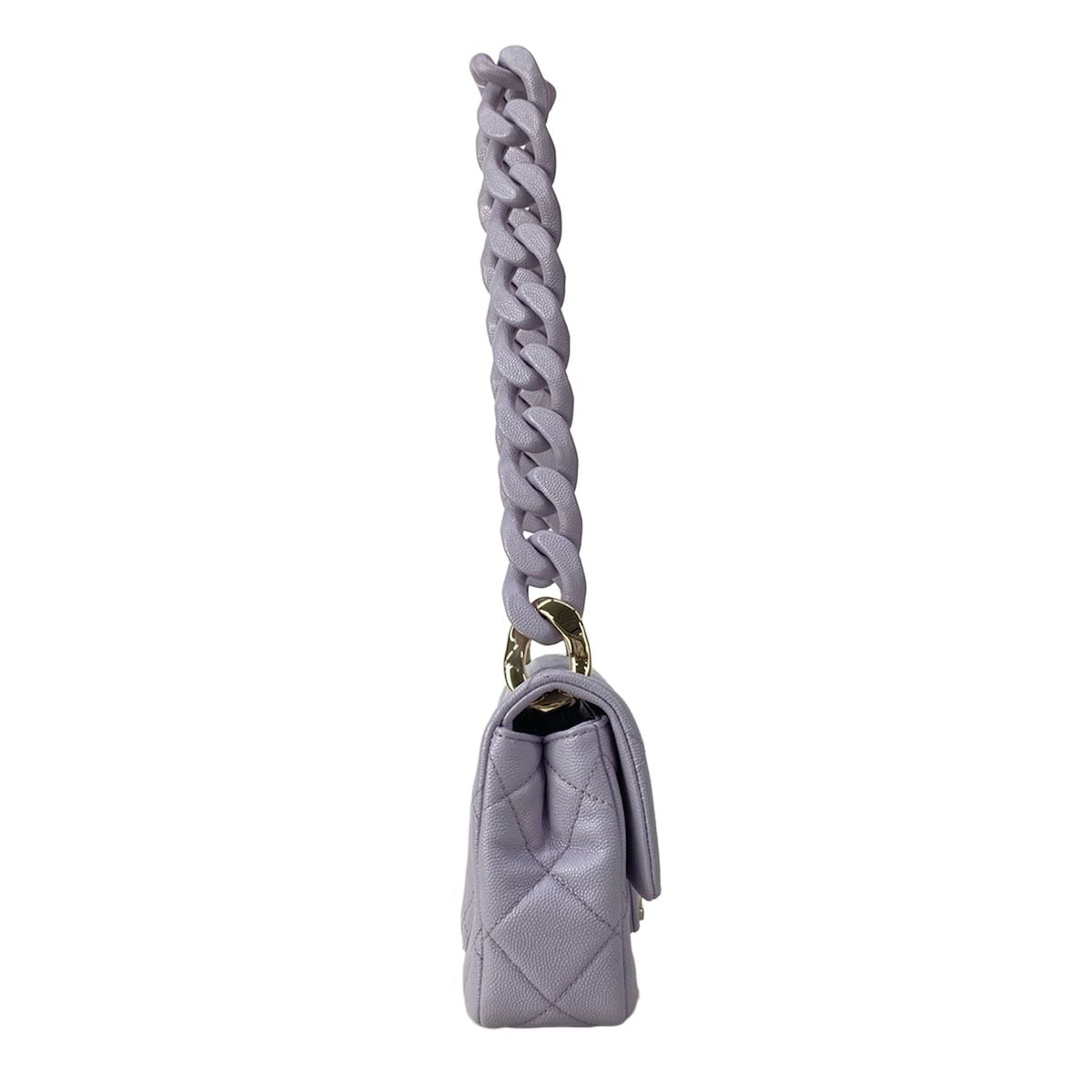 Chanel Shoulder Bag Mini Quilted Purple Metal Big Chain — view 2
