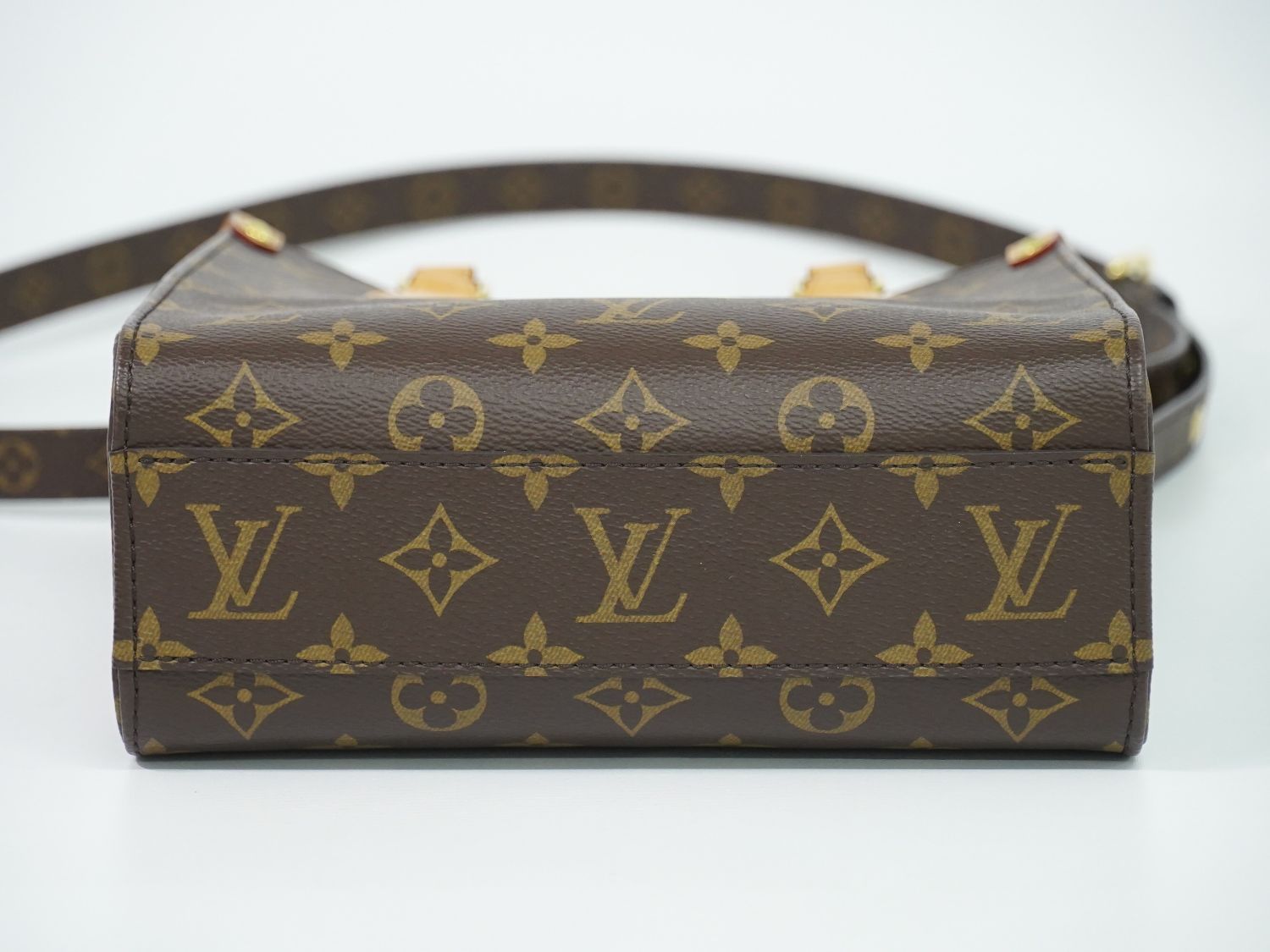 Louis Vuitton LV Sac Plat BB Monogram 2-Way Shoulder Bag Handbag Brown Vintage — view 3