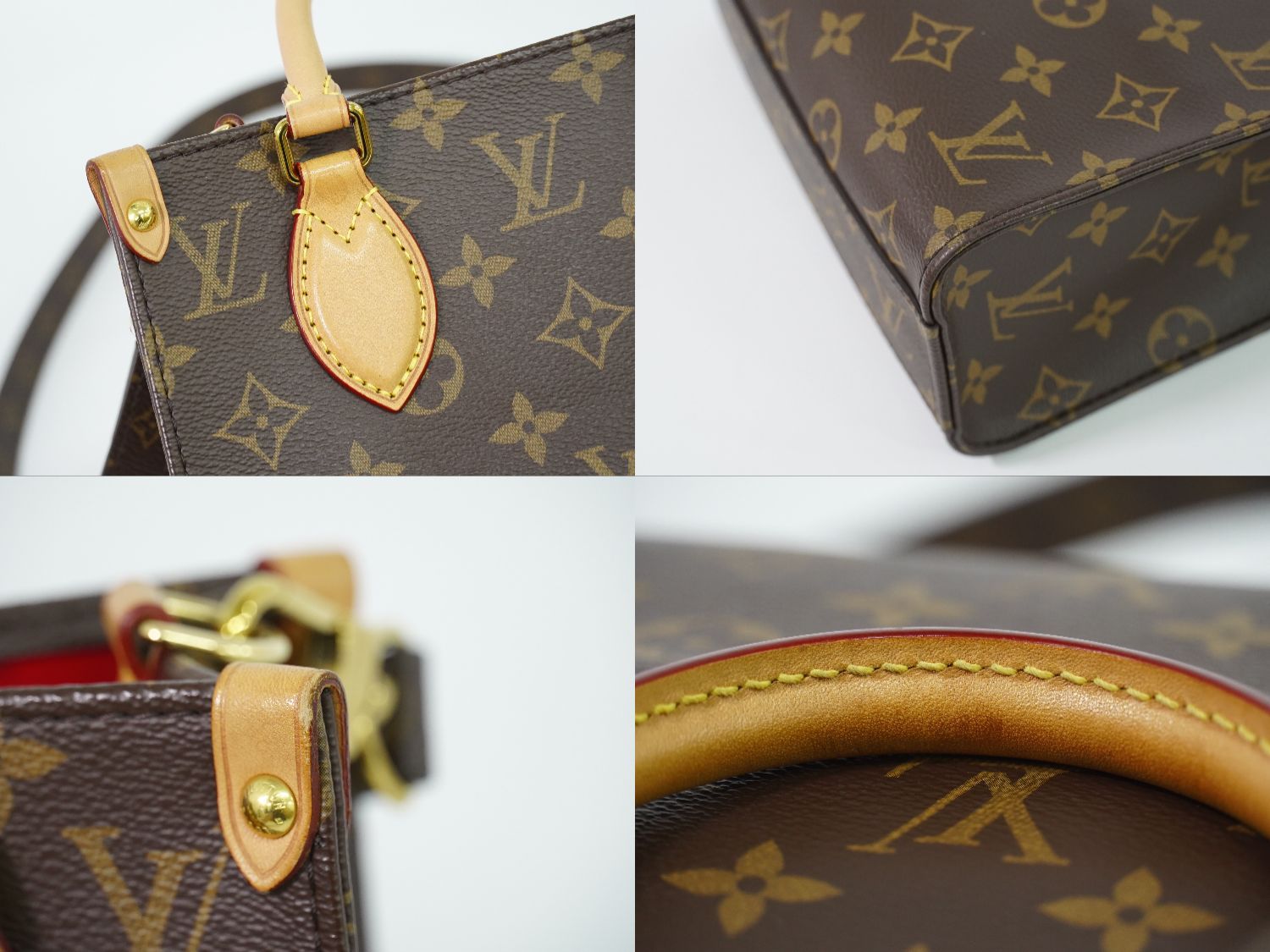 Louis Vuitton LV Sac Plat BB Monogram 2-Way Shoulder Bag Handbag Brown Vintage — view 7