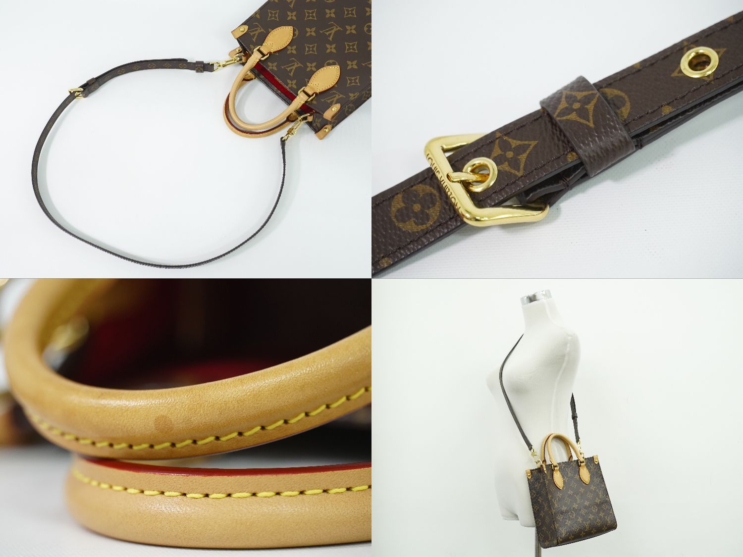 Louis Vuitton LV Sac Plat BB Monogram 2-Way Shoulder Bag Handbag Brown Vintage — view 6
