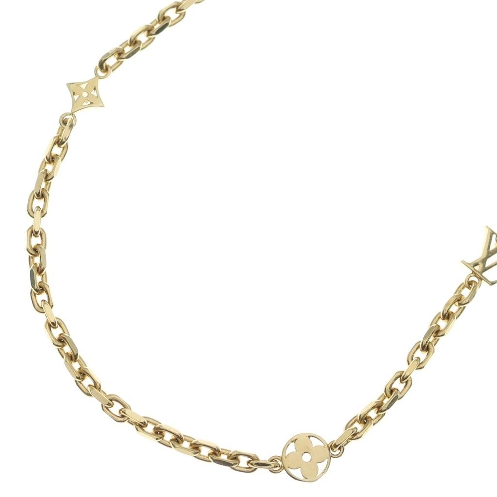 Louis Vuitton Chain LV Yours Logo Necklace Gold