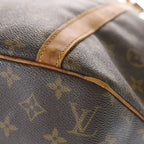 Louis Vuitton Monogram Sac Shopping Tote Handbag Brown Leather Gold — view 6