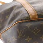 Louis Vuitton Monogram Sac Shopping Tote Handbag Brown Leather Gold — view 5