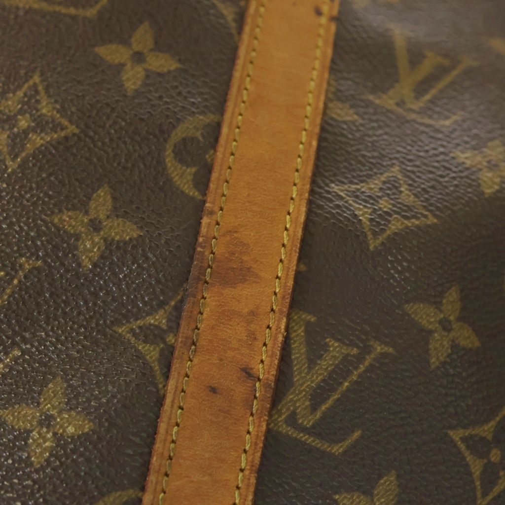 Louis Vuitton Monogram Sac Shopping Tote Handbag Brown Leather Gold — view 7