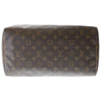 Louis Vuitton Monogram Speedy 35 Handbag Boston Bag Brown Leather Gold — view 4