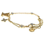 Louis Vuitton LV Logo Charm Gold Keychain — view 4
