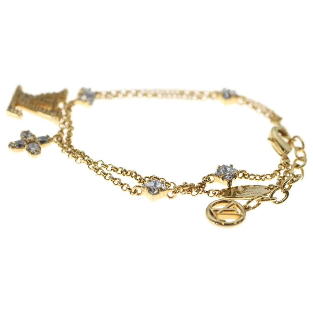 Louis Vuitton LV Logo Charm Gold Keychain — view 4