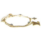 Louis Vuitton LV Logo Charm Gold Keychain — view 3