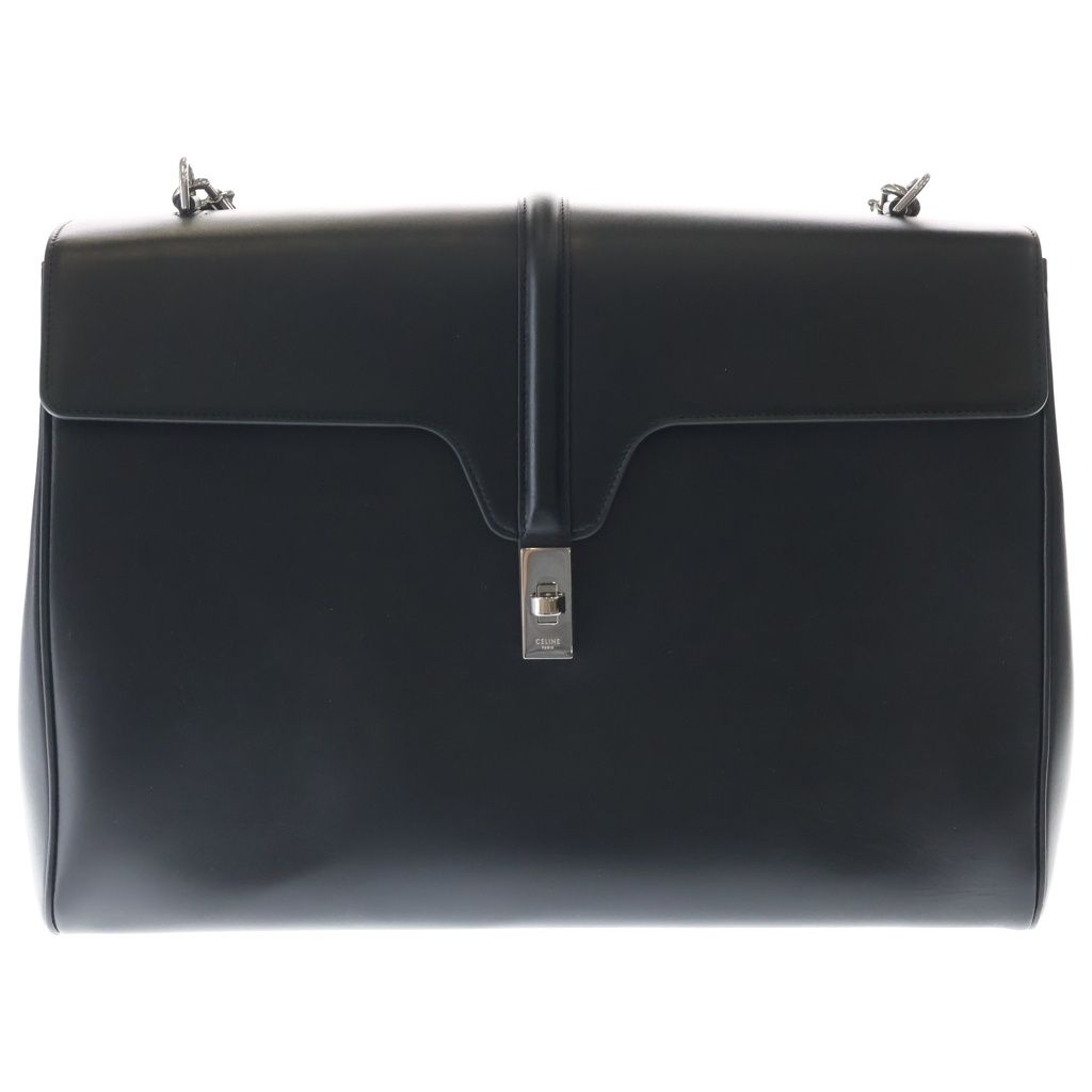 Celine 16 Saise Large Souple Shoulder Bag Leather Black