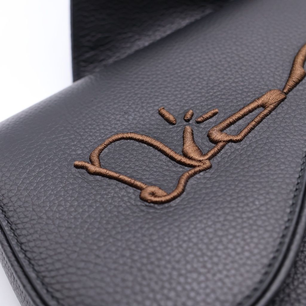 Dior Jack Cactus All Leather Saddle Bag Black Brown — view 7