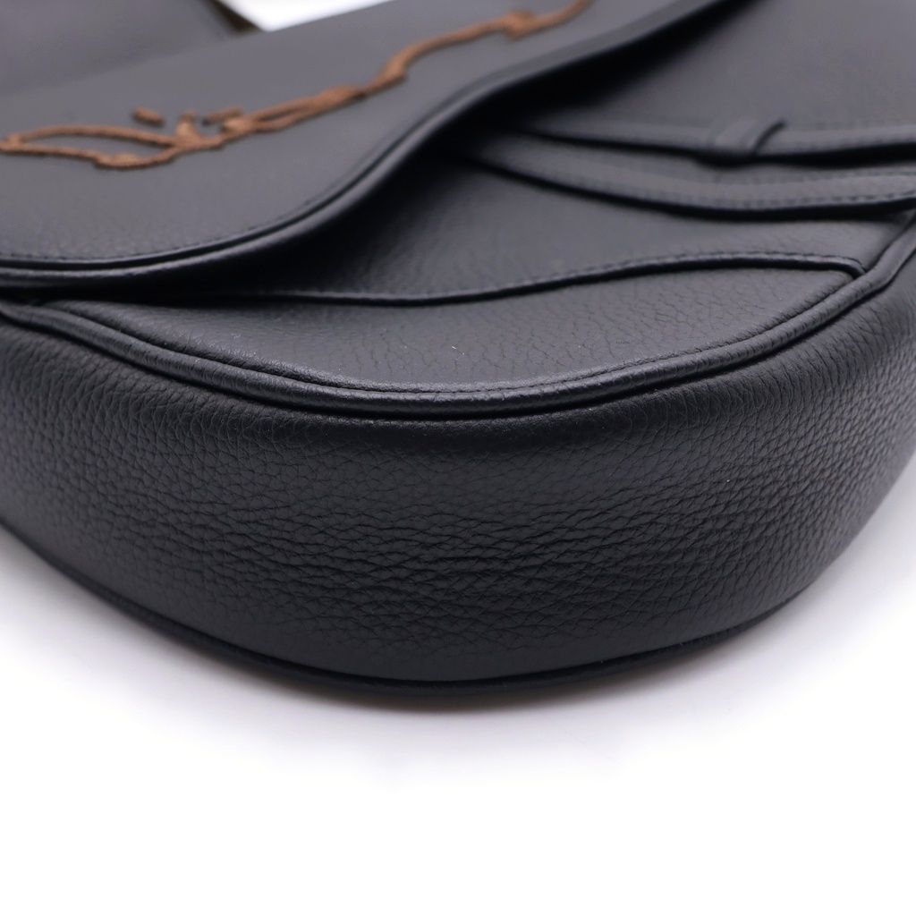 Dior Jack Cactus All Leather Saddle Bag Black Brown — view 5