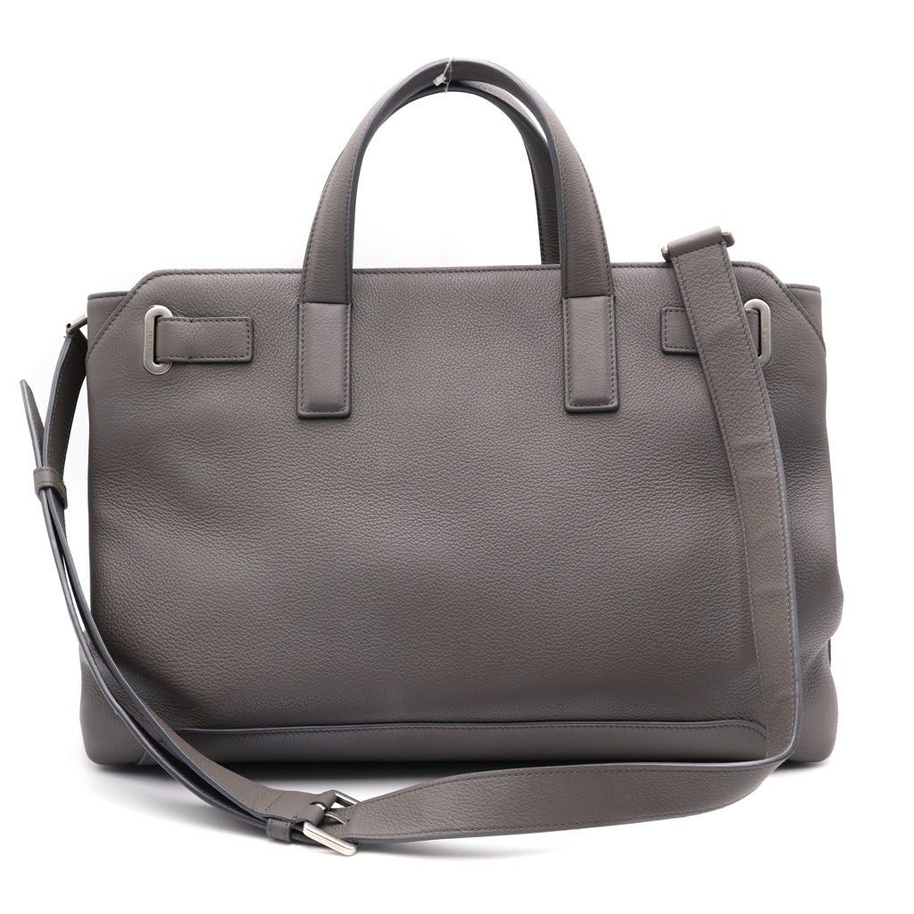 Dior Normandie Leather Silver 2-Way Tote Handbag Shoulder Bag Gray — view 2