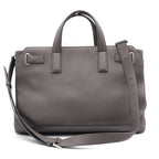 Dior Normandie Leather Silver 2-Way Tote Handbag Shoulder Bag Gray — view 2