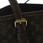 Louis Vuitton Monogram Mini Lin Bucket PM Tote Handbag Brown Leather Gold — view 7