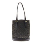 Louis Vuitton Monogram Mini Lin Bucket PM Tote Handbag Brown Leather Gold — view 2