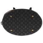 Louis Vuitton Monogram Mini Lin Bucket PM Tote Handbag Brown Leather Gold — view 4