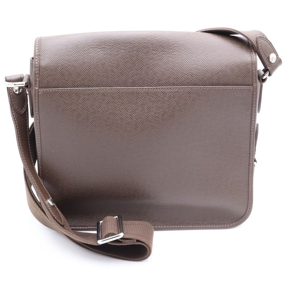 Louis Vuitton Taiga Victor Shoulder Bag Brown Leather Silver — view 2