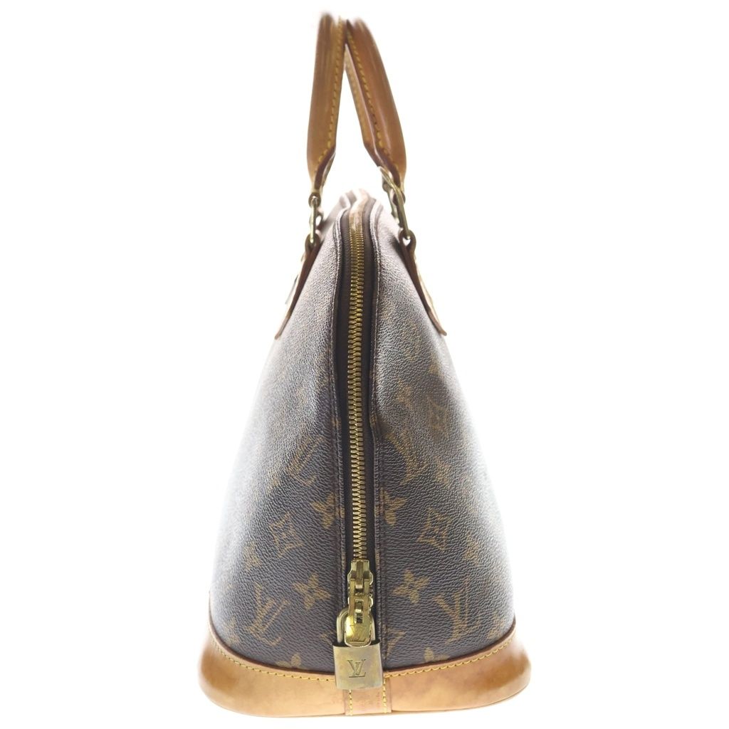 Louis Vuitton Monogram Alma PM Handbag Shoulder Bag Brown Leather Gold — view 3