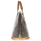 Louis Vuitton Monogram Alma PM Handbag Shoulder Bag Brown Leather Gold — view 3