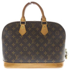 Louis Vuitton Monogram Alma PM Handbag Shoulder Bag Brown Leather Gold — view 2